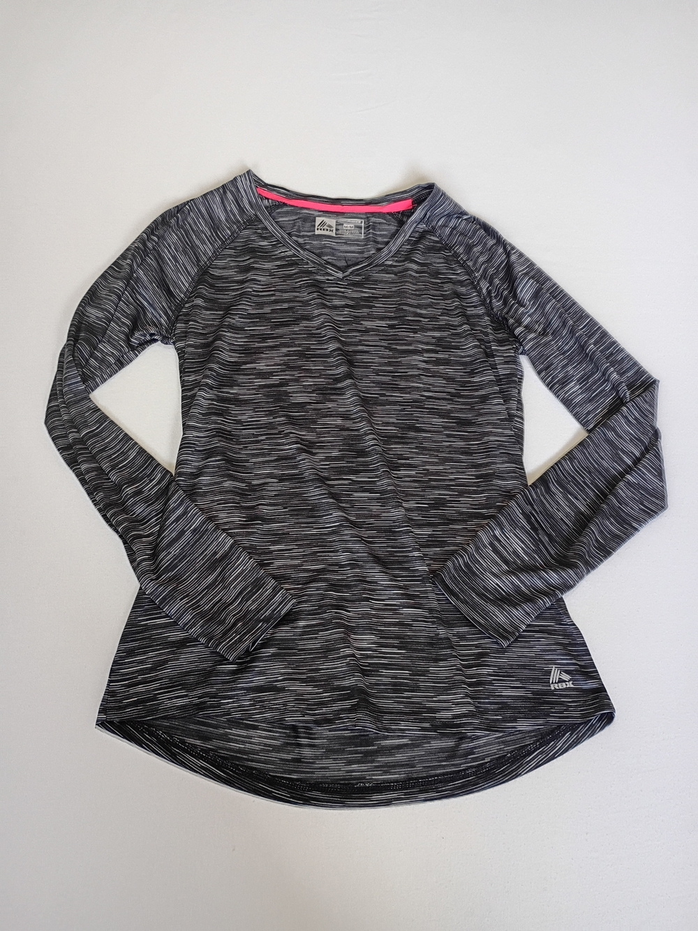 RBX Sz M Activewear Heathered Gray Long Sleeve Lightweight Workout Tee
